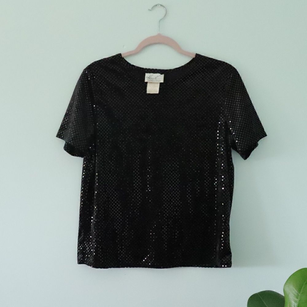 Vintage Black Sparkle Top M